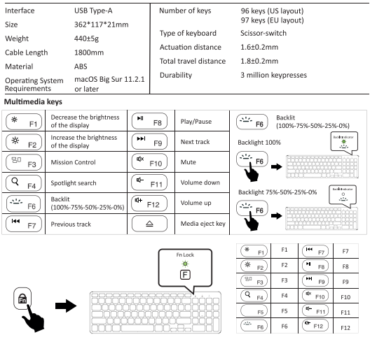 Perixx Periboard M Wired Compact Backlit Keyboard Manual Manuals Clip