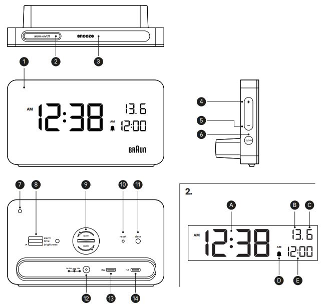 Braun Bc Digital Rectangular Alarm Clock User Manual Manuals Clip