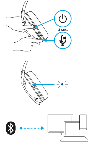 logitech g435 как подключить по блютузу