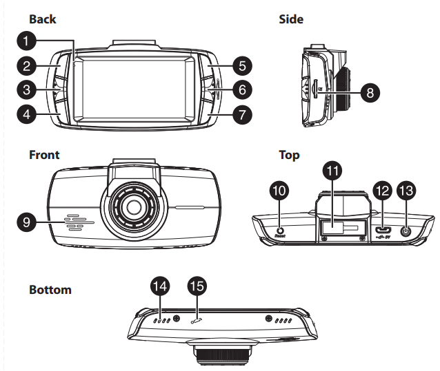 1 Insignia - Front and Rear Camera Dash Cam - Black