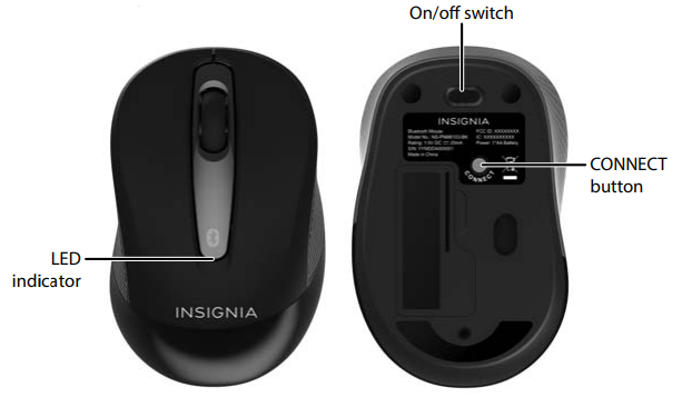 Insignia NS-PNM6103-BK Bluetooth Mouse Manual fig 1
