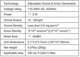 Airthereal B50-Pro Mini Ozone & Anion Air Purifier User Manual ...