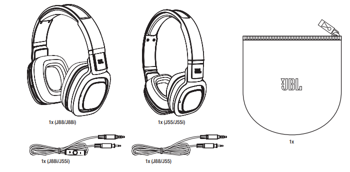 JBL J88 Premium over-ear headphones User Manual fig 1