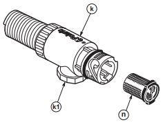 Unscrew to decrease water flow to cleaner