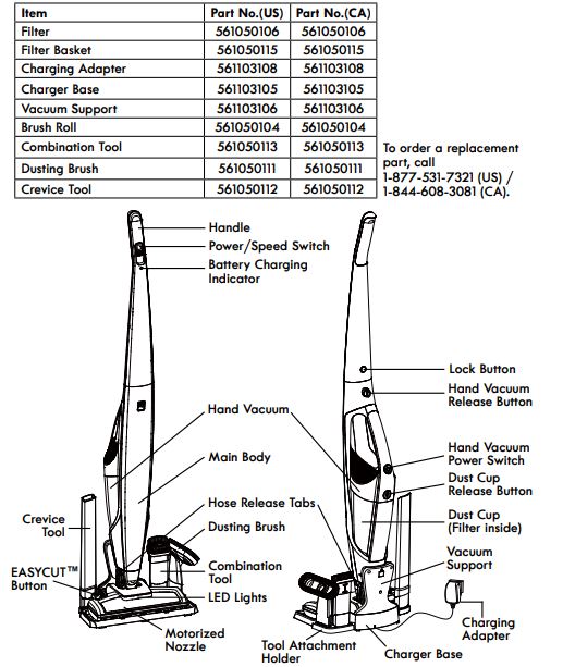 Kenmore DS1030 Cordless Stick Vacuum Lightweight Guide - Manuals Clip